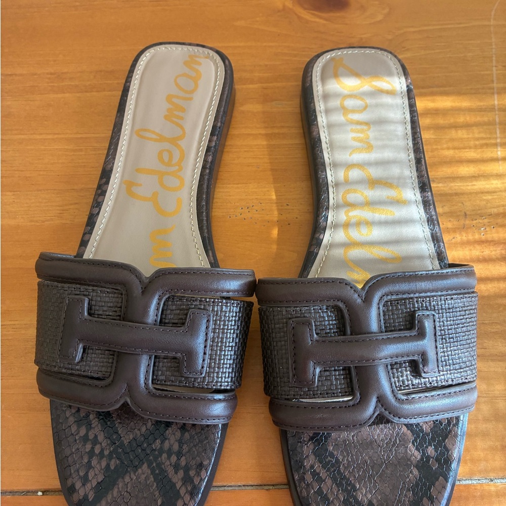 Sam Edelman Dark Brown Slide Sandals - Picture 2 of 4